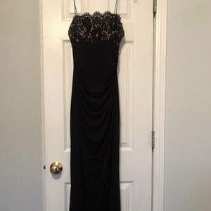 Long black dress with beading, size 4